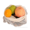 Customized logo Reusable Cotton Mesh Produce Bags Cotton Bag With Draw String